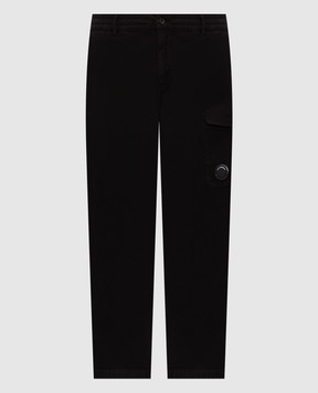 C.P. Company Black pants with logo patch MPA253A110482G
