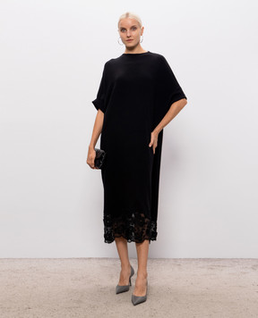 Fabiana Filippi Black dress with lace ABD226F568M446