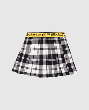 Off-White Children's gray pleated checkered skirt 44GCC02AF5F001