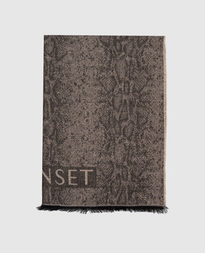 Twinset Beige scarf with print 262TO5030