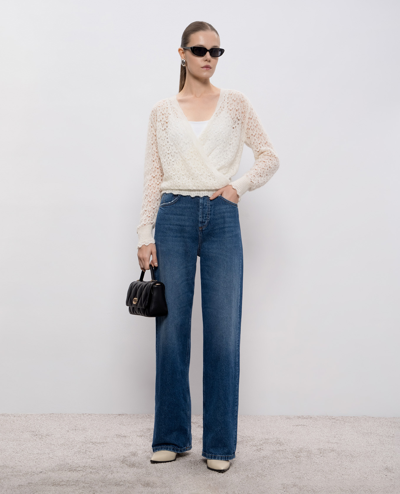 White openwork sweater with wool Twinset 2