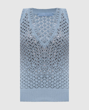 Ermanno Scervino Blue top with crystals D485L318CTYLE