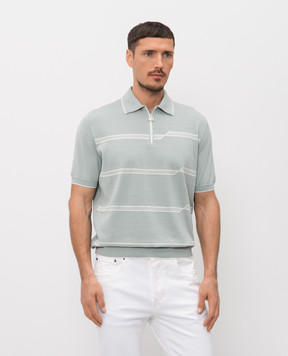 Stefano Ricci Green striped polo shirt K616435P31F26105