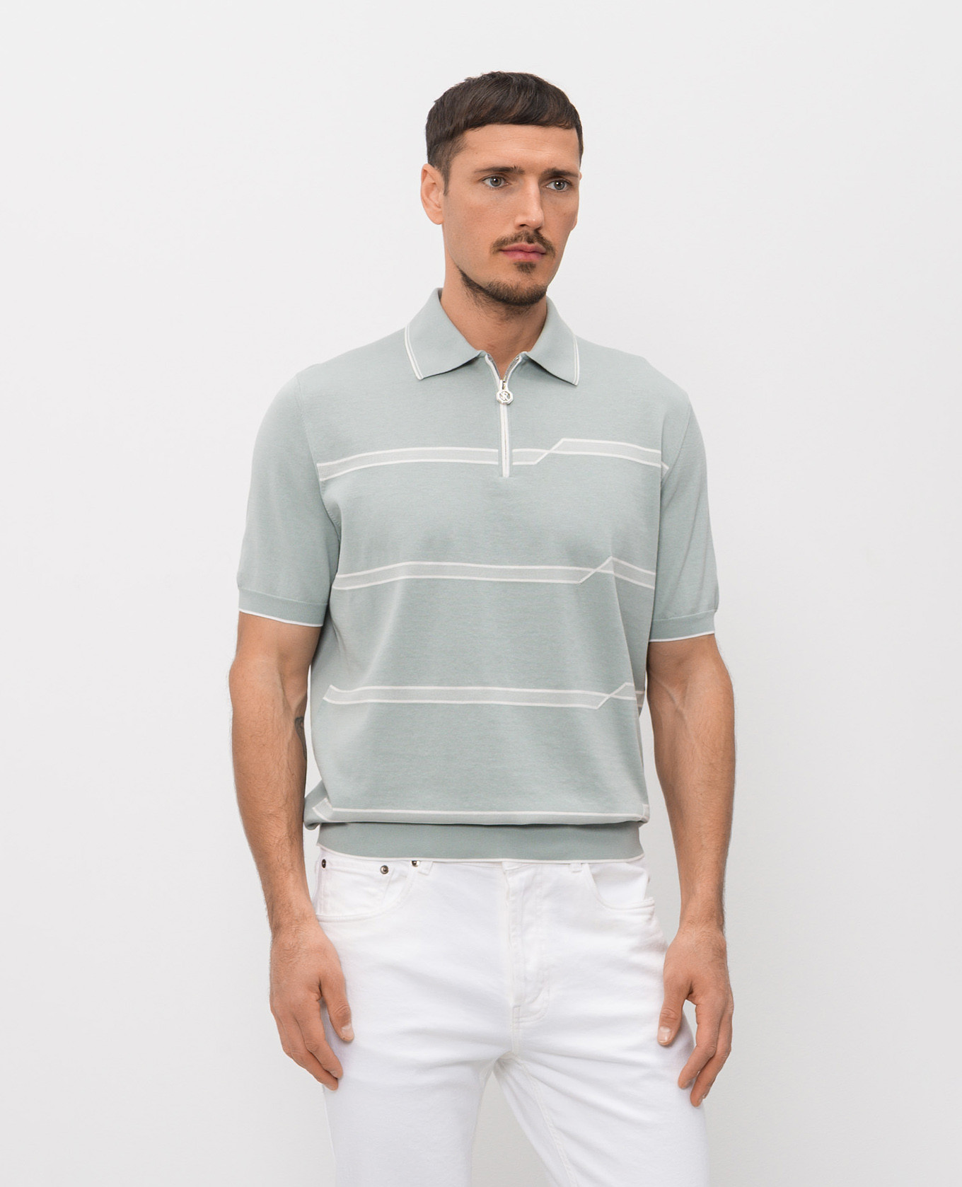 

Green striped polo shirt Stefano Ricci