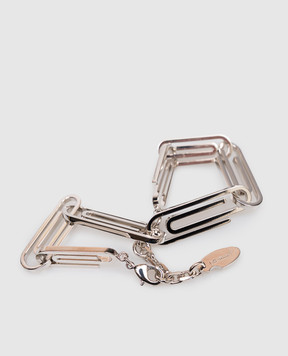 Off-White Silver Paperclip Bracelet OMOA110S26MET001