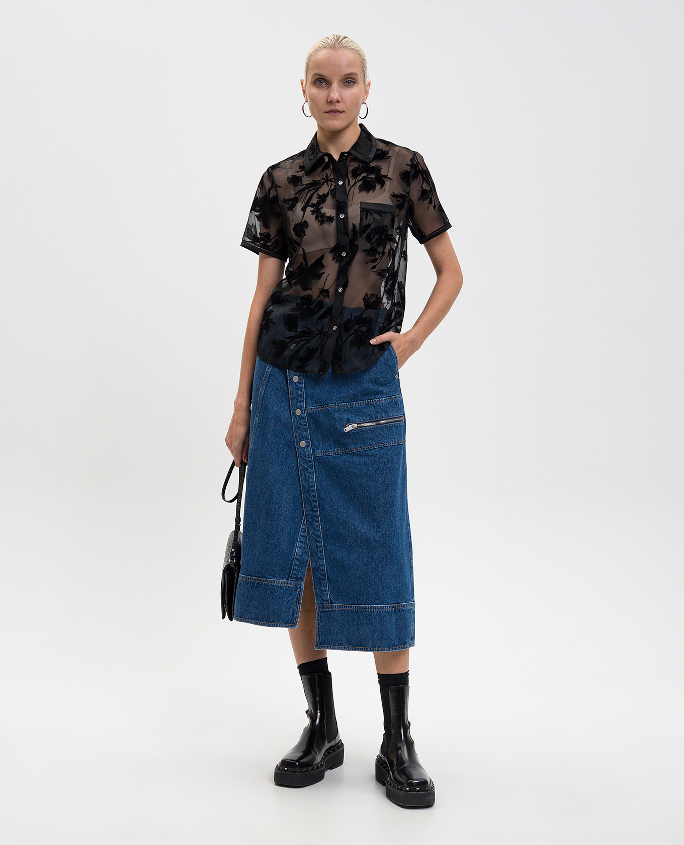 

Black blouse with floral pattern 3.1 Phillip Lim