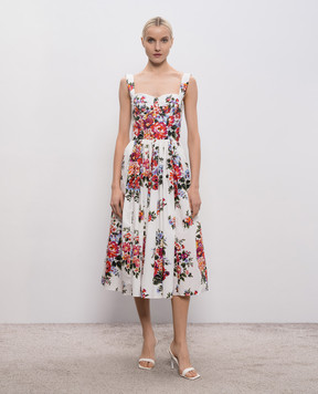 Dolce&Gabbana White printed bustier dress F6TTGTHS5UU