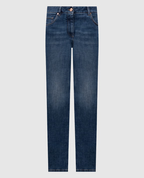 Brunello Cucinelli Blue skinny jeans with a distressed effect MP065P5679