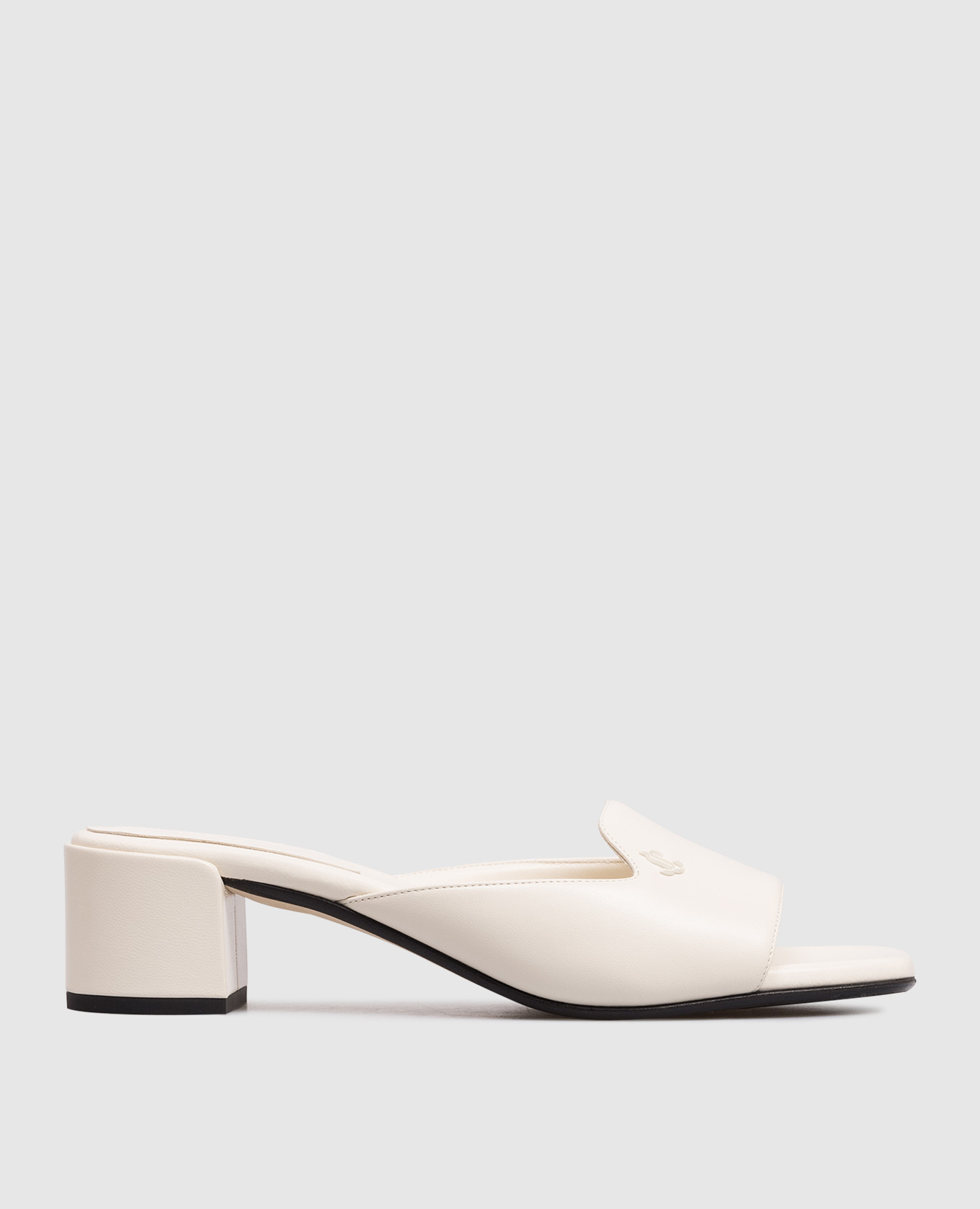 DINA ivory leather mules