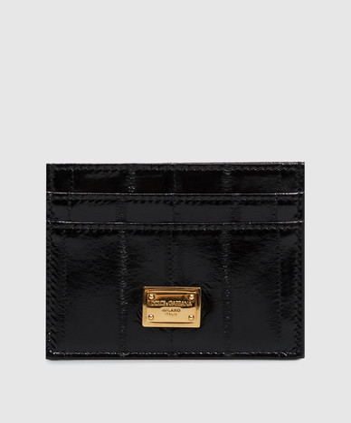 Black leather cardholder