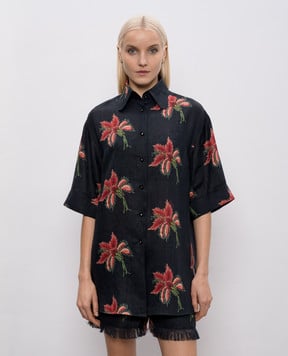 Valentino Black linen shirt 8B3AA0F5A5M