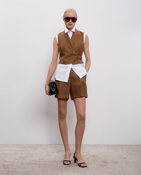 Brunello Cucinelli Brown linen shorts MH527P8923