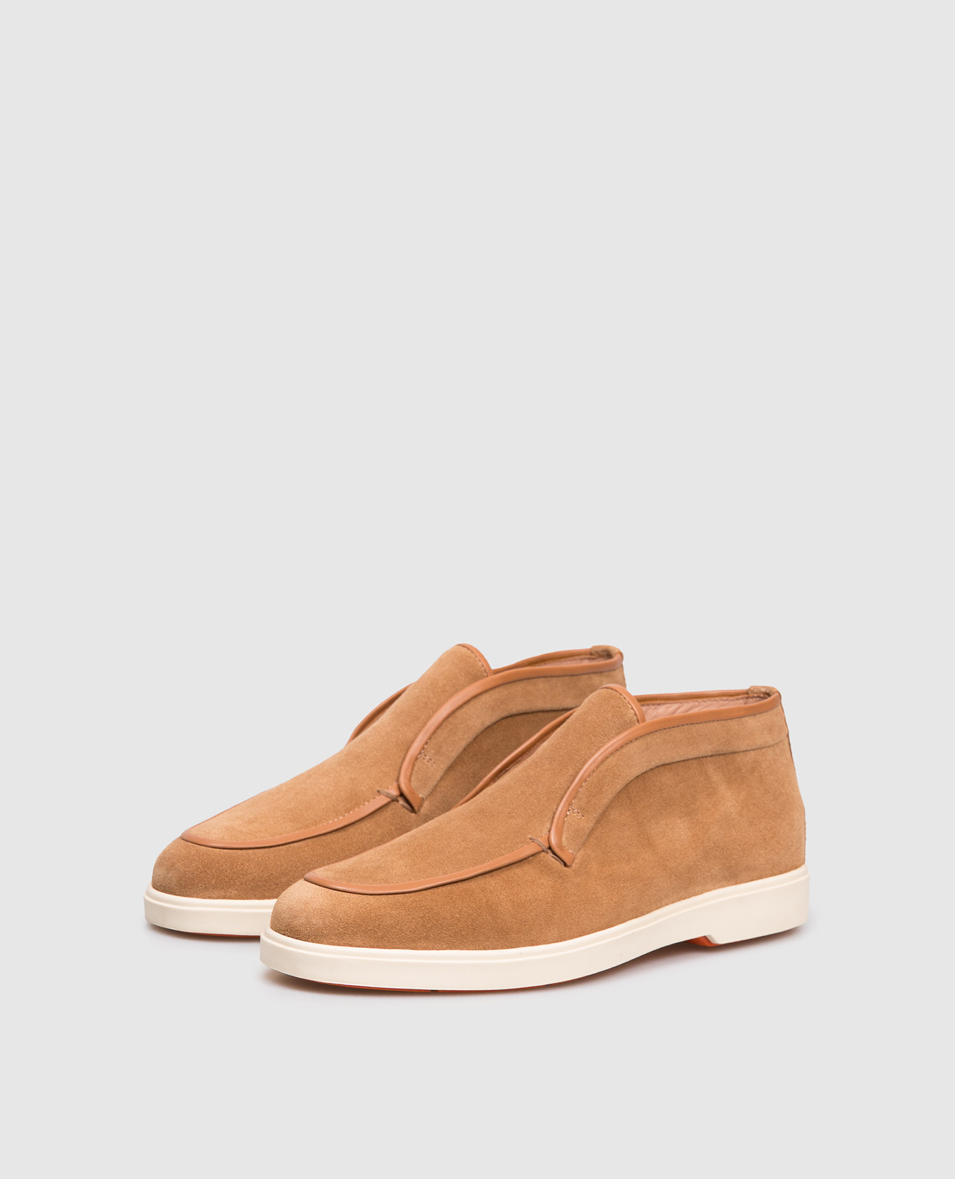 

Brown suede deserts with logo Santoni