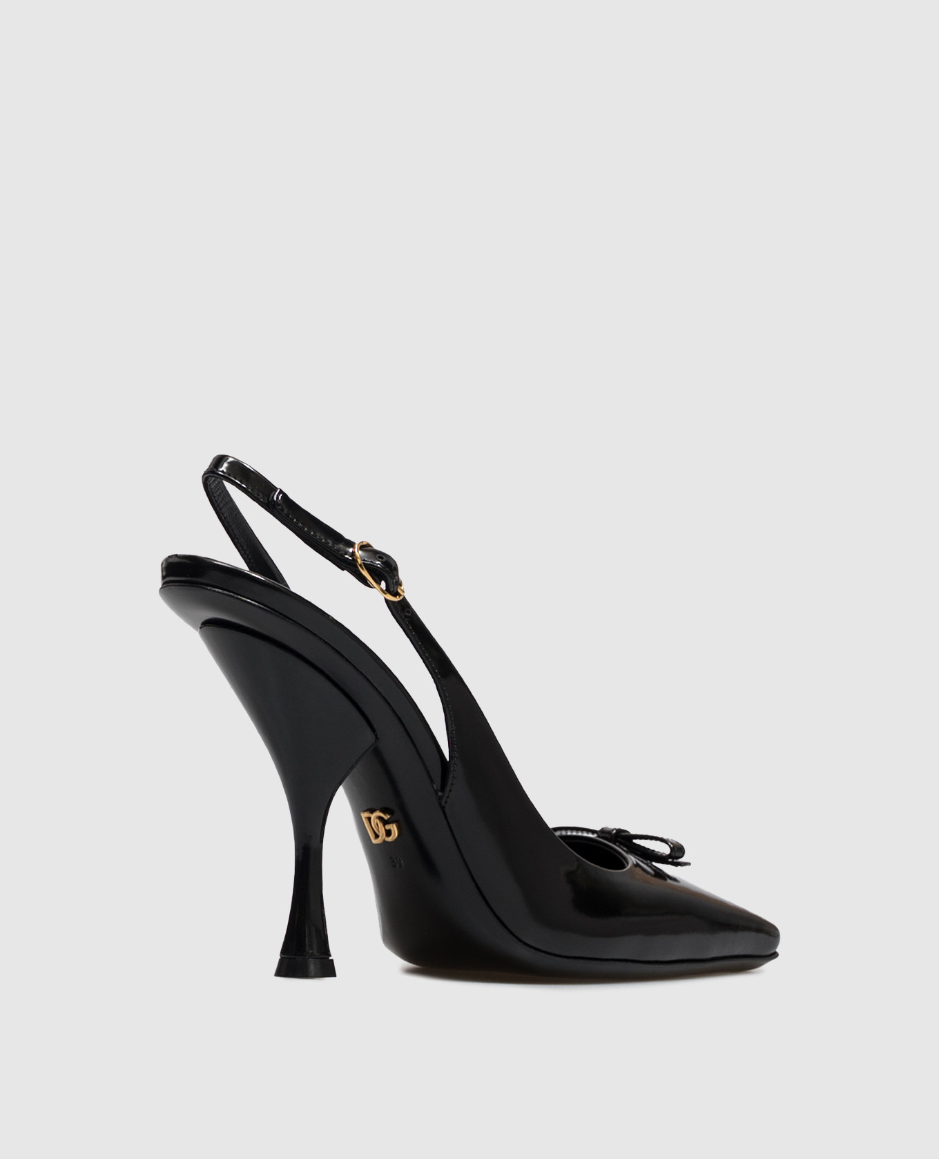 Black leather slingbacks with bow Dolce&Gabbana 3