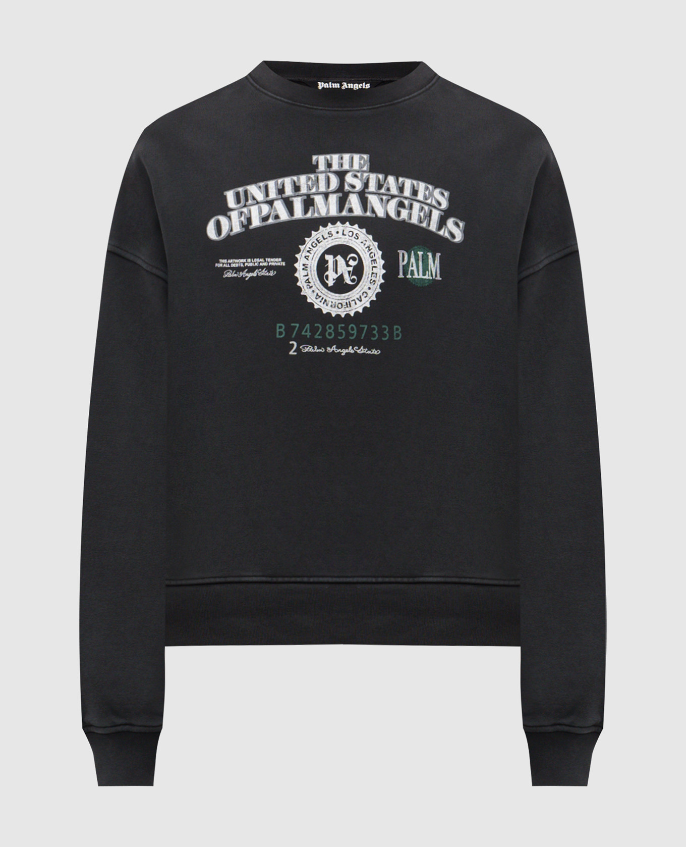 

Gray sweatshirt with Dollar print Palm Angels, Grey