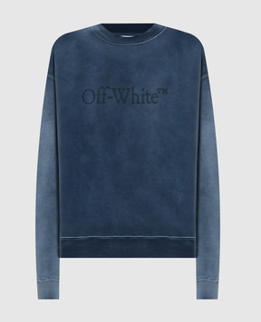 Off-White Blue sweatshirt with logo 2BA07CF25FLE002