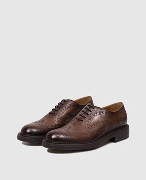 Doucal's Brown leather brogues with gradient effect DU3500HENRUF188