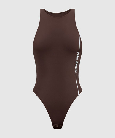 Body marrone con stampa logo
