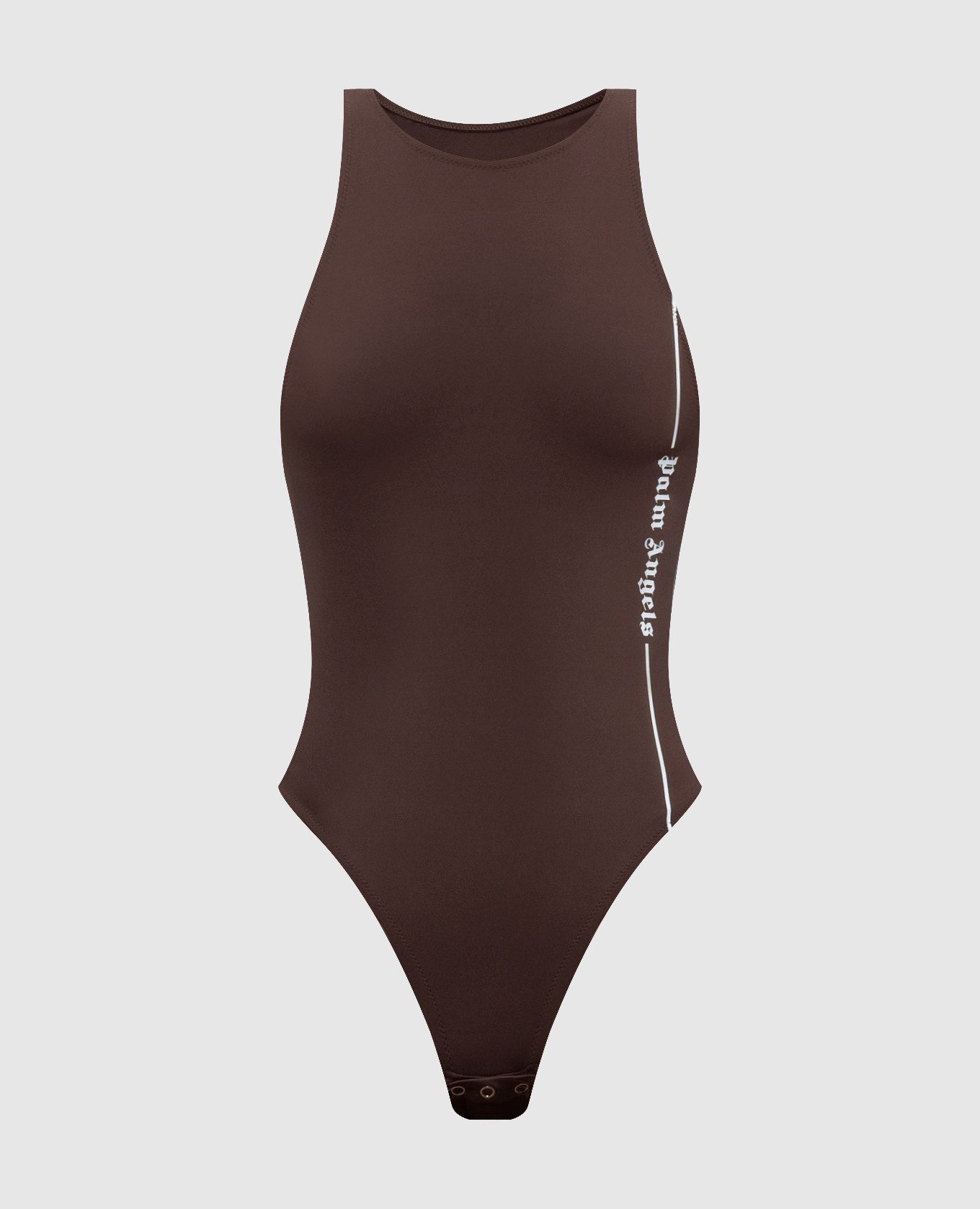 Brown bodysuit with logo print