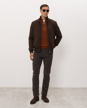 Stefano Ricci Brown corduroy pants with logo patch MST63B0020T0231