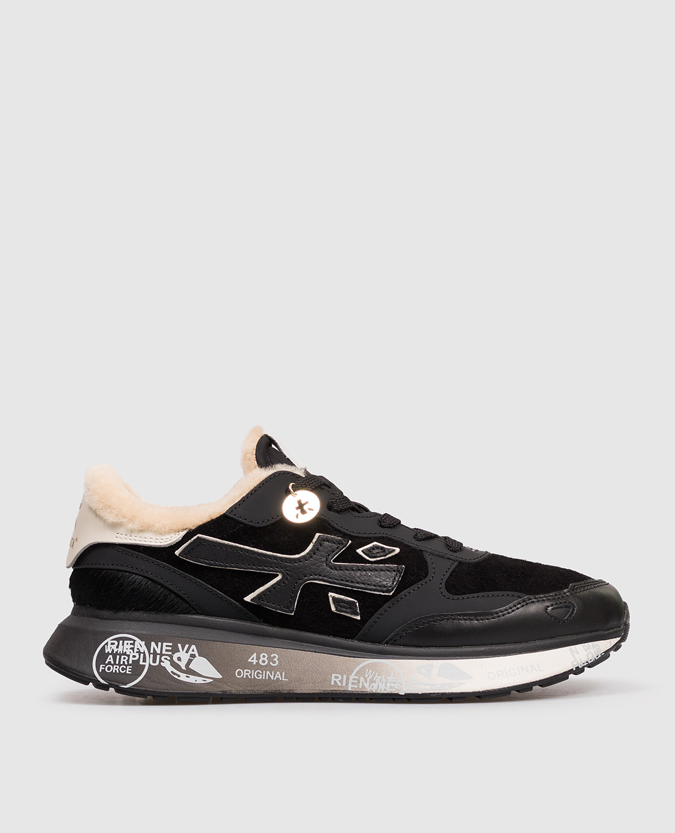 

LAURYN black leather sneakers with fur Premiata