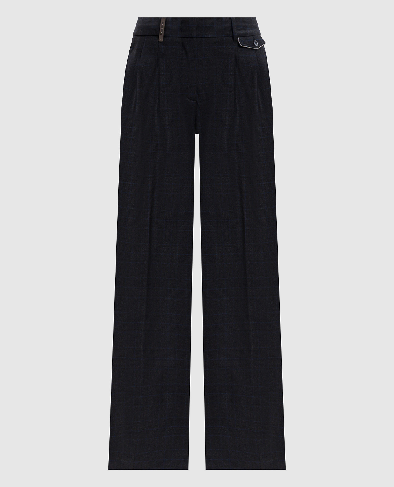 Gray wool checked pants Peserico