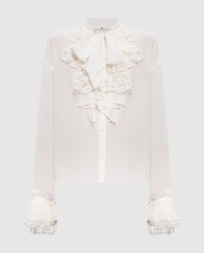Ermanno Scervino Ivory silk blouse with ruffles D492K360APVKX