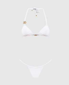 Dolce&Gabbana White swimsuit with DG logo O8B76JONO12
