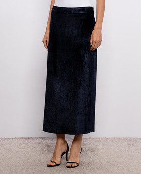 Peserico Blue corduroy midi skirt A0573001597