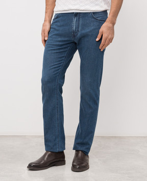Stefano Ricci Blue jeans with textured logo MST61B2060T0178