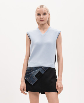 Juun.j Blue top with scarf JW6451W03Q