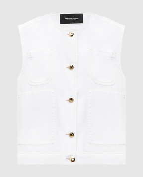 Fabiana Filippi White vest with logo patch GCD276F657M137