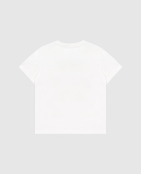 Dolce&Gabbana Children's white T-shirt with floral embroidery L5JTNKG7QUT36
