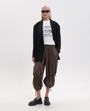 Y`S Yamamoto White T-shirt with monogram logo print YVT27668