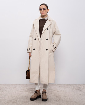 Peserico Beige trench coat with monil chain S21415A3617A