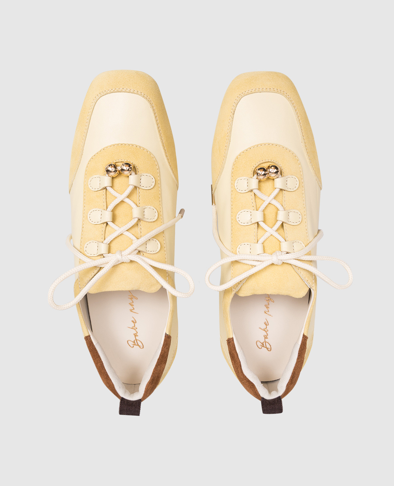 

Yellow leather sneakers with beads Babe Pay Pls