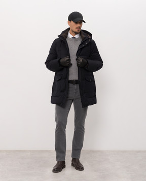 Peserico Blue down jacket with wool R52244D2574