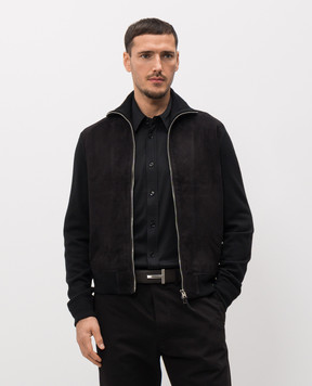 Tom Ford Black combination jacket KZF012YMW136