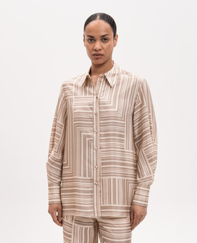 JOSEPH Beige Atlan silk blouse JF009888