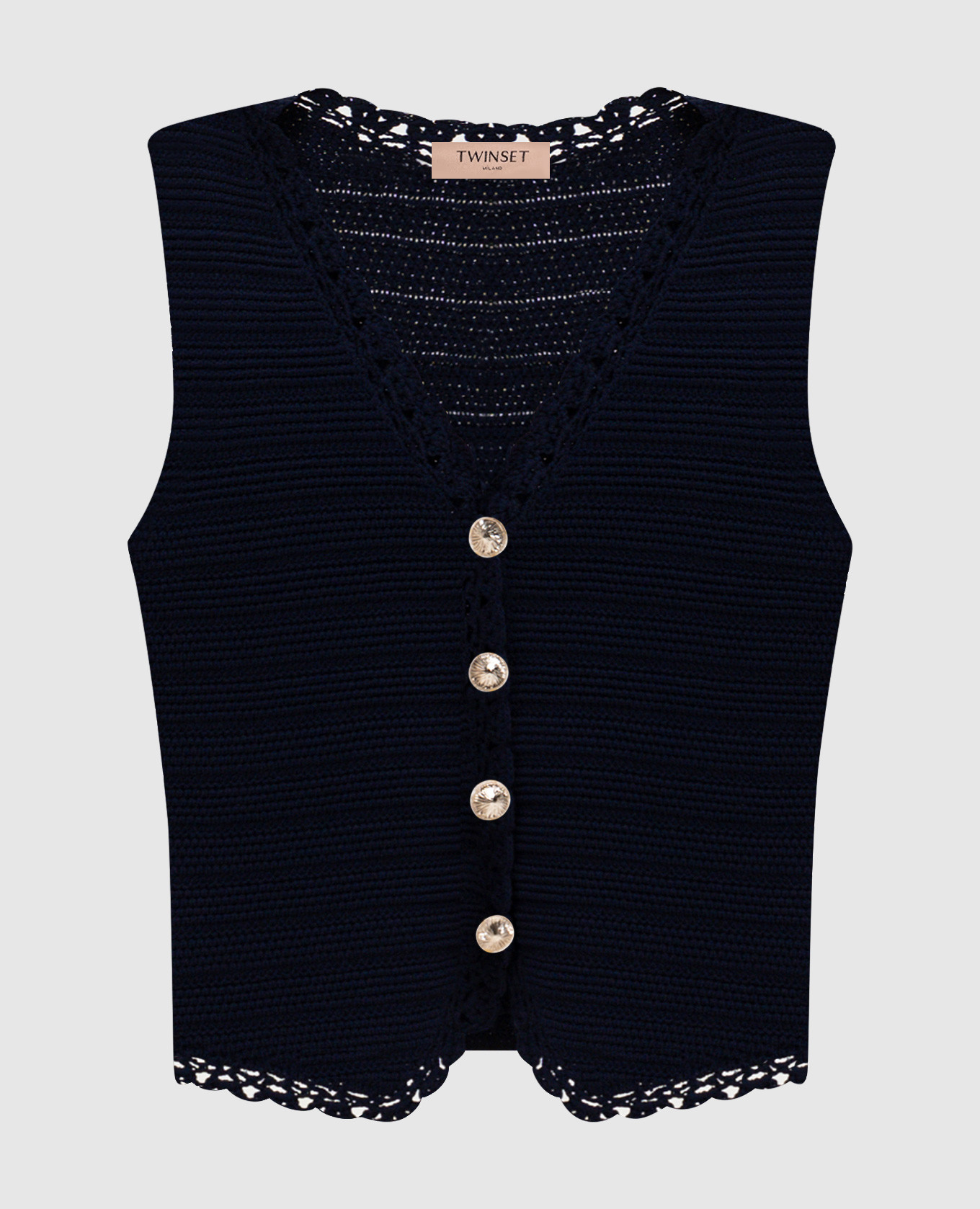 Blue vest with logo