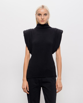 Thierry Mugler Black top with accent shoulders 26F1TO08741038