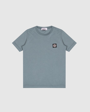 Stone Island Children's blue T-shirt with logo patch L2S162100003S00471012