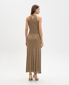 Twinset Brown dress with linen 261TT3213