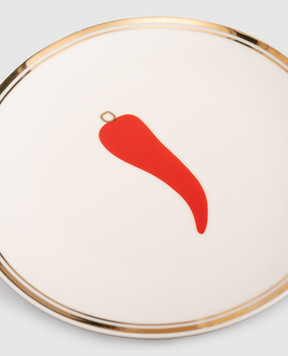 Bitossi Home White porcelain bread plate Horn Lucky Charm FTB00034