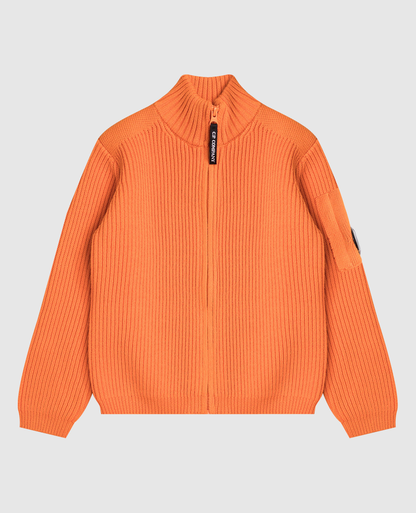 

Children's orange cardigan with logo C.P. Company
