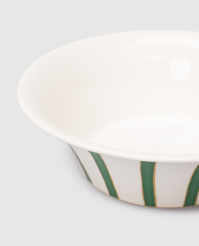 Geminiano Cozzi 1765 White porcelain salad bowl Striche Verdi e Oro TTCMI24249036