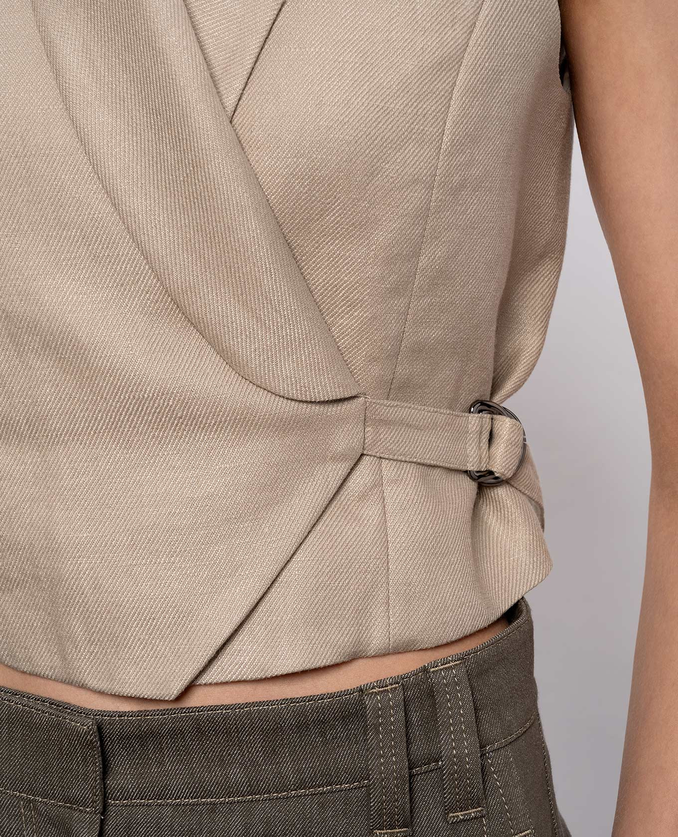 Beige linen vest Brunello Cucinelli 5