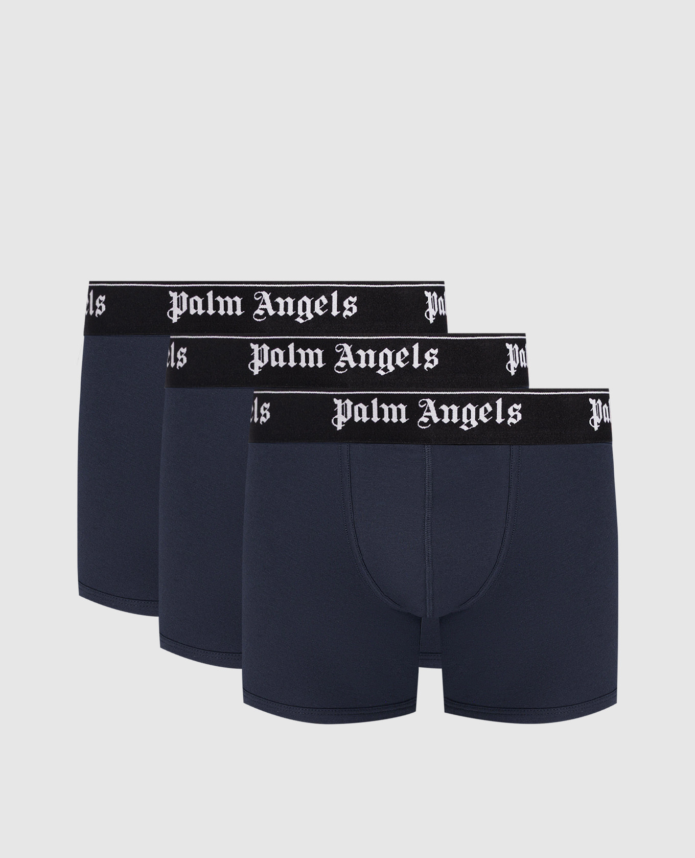 Set of blue trunks with logo