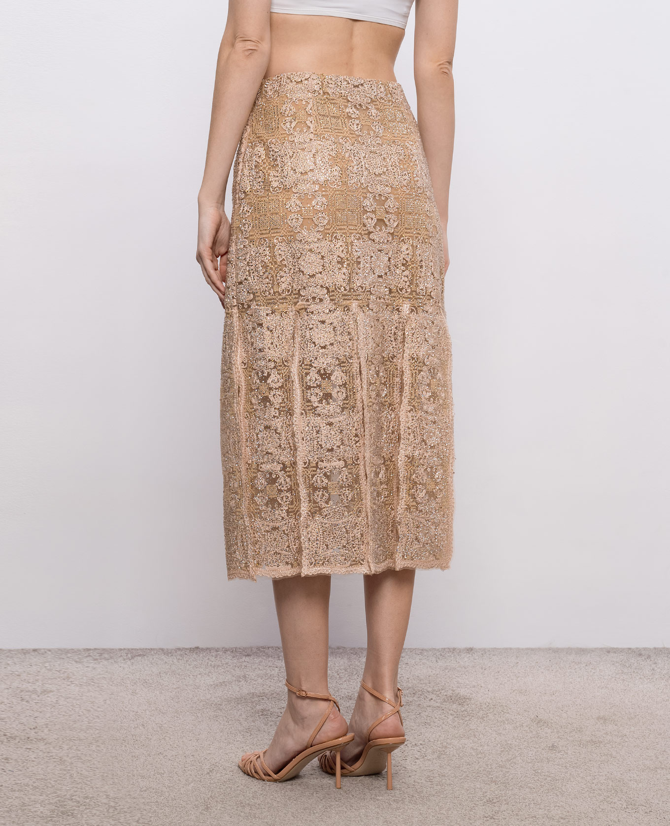 

Beige skirt with crystals Ermanno Scervino