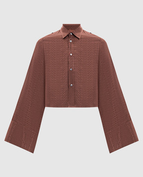 Maison Margiela MM6 Brown blouse with logo pattern S52DT0044M36007